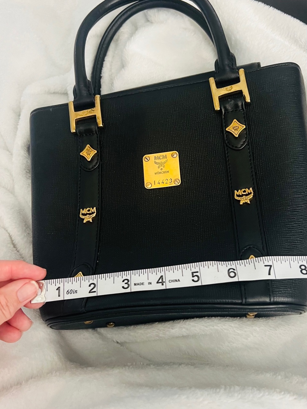 MCM Black Leather Tote with Gold Hardware - Picture 3 of 16